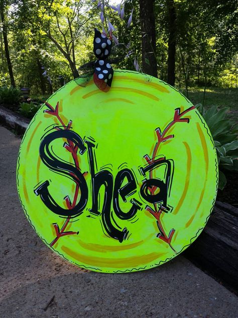 Check out this item in my Etsy shop https://www.etsy.com/listing/400030439/neon-softball-door-hanger Softball Door Hanger, Softball Trophy, Softball Decorations, Kids Softball, Softball Memes, Softball Christmas, Trophy Ideas, Personalized Sports Gifts, Softball Party