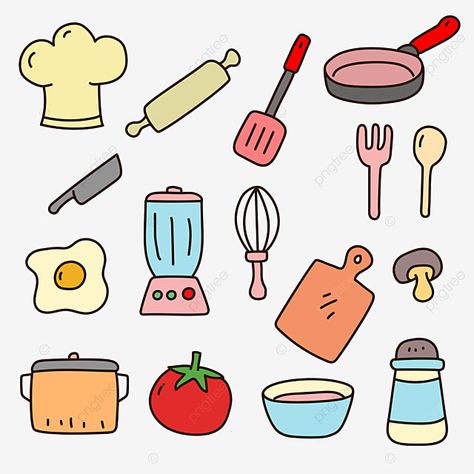 Cooking Stickers Cute, Paper Duck Food And Drink, Cooking Stickers Printable, Cooking Doodles, Cooking Drawing, Cooking Illustration, Cool Drawings For Kids, Rat Drawing, Paper Kitchen