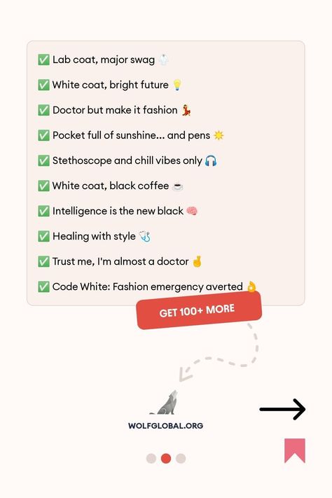 98 white coat captions for Instagram: your guide to looking stylish and professional on social💫#Caption_For_Doctors #Medical_Student_Bio_Instagram #Doctor_Captions #Med_School_Acceptance Doctors Bio Instagram, Medical Students Instagram Stories, Insta Bio Ideas For Doctors, Insta Bio For Mbbs Student, Instagram Bio Ideas For Doctors, Instagram Bio Ideas For Medicos, Insta Bio For Neet Aspirant, Bio Ideas For Doctors, Medico Bio For Instagram