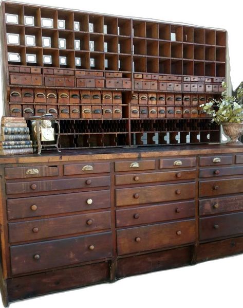 Type Set Drawer Ideas, Herbal Apothecary Cabinet, Diy Apothecary Cabinet, Apothecary Decor, Apothecary Cabinet, Creative Organization, Dream Furniture, Antique Cabinets, Craft Room Storage