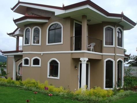 $240k beautiful and peacefull  place to live... Home Painting Ideas Exterior Indian, Indian Home Outside Colour, Brown Exterior House Colors, Brown House Exterior, Outside House Paint, Colour House, House Paints, Best Exterior House Paint, Single Floor House Design