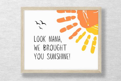 Handprint Birthday Card Grandparents, Mothers Day Handprint Crafts, Art For Grandparents, Valentine Handprint, Gigi Birthday, Arts And Crafts For Kids Toddlers, Sunshine Card, Grandparents Day Crafts, Handprint Gifts