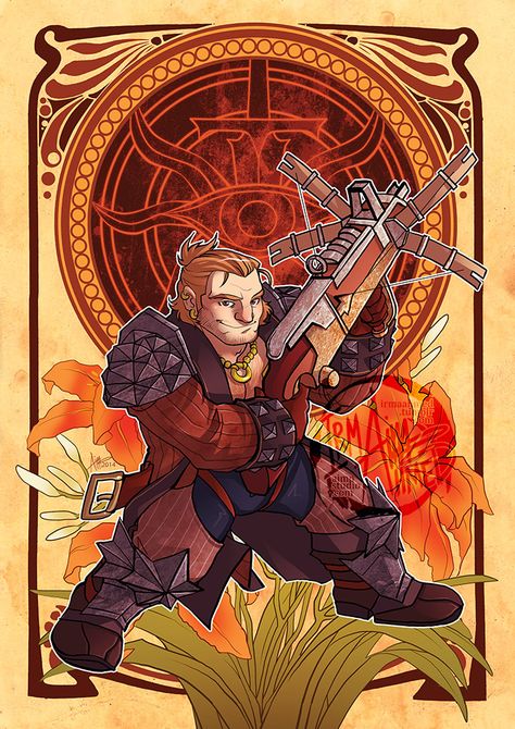 DAI - Decorative Heroes - Varric Tethras by aimo on DeviantArt Iron Bull Dragon Age Fanart, Dragon Age Varric, Dragon Age Andraste, Dragon Age Inquisition Varric, Dragon Age Veilguard Davrin, Varric Tethras, Dragon Age Warden Tabris, Dragon Age Inquisitor, Dragon Age Characters