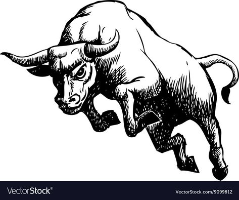 Bull Doodle, Taurus Bull Tattoos, Bull Images, Freehand Sketch, Tiger Vector, Charging Bull, Bull Tattoos, Car Sticker Design, Bull Design