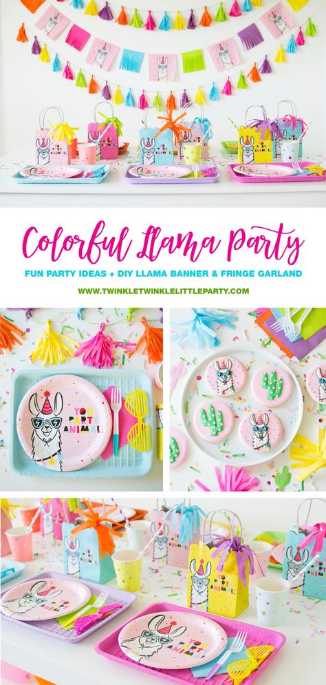 How To Throw a Colorful Llama Party Talavera Party, Party Decorations Kids, Llama Party, Fiesta Birthday Party, Llama Birthday, Cactus Party, Fiesta Birthday, Party Animals, Kids Party Decorations