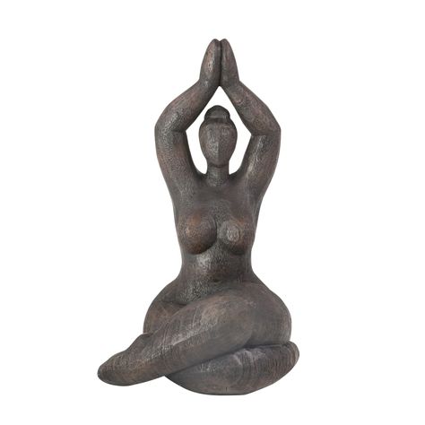 RESIN 11" NAMASTE FEMALE YOGA FIGURINE, BLACK 11" Namaste Female Yoga Figurine, Black. Yoga Is A Kind Of Exercise That Calms People, Improves Bad Emotions, And Is Good For Their Physical And Mental Health. This Elegant Sculpture Of A Woman In Meditation Is A Calming Influence. Peacefully Seated In The Lotus Position, She Is A Vision Of Centeredness, Balance, And Deep Concentration. Brand:Sagebrook HomeRESIN 11" NAMASTE FEMALE YOGA FIGURINE, BLACKProduct Length:6.5Product Width:5.5Product Height: Ceramic Sculpture Figurative, Yoga Decor, Sculptures Céramiques, Black Yoga, Yoga Is, American Furniture, The Lotus, Figurative Sculpture, Sculpture Clay