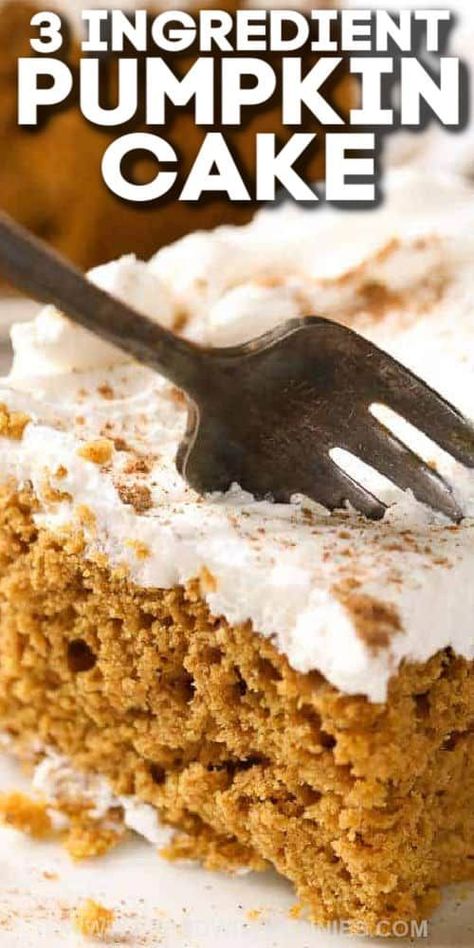 When it comes to easy desserts and cakes, this recipe for a fall pumpkin dump cake is the best! Everyone loves the warm and spicy aroma of pumpkin cake baking in the oven. This dessert can even be cooked in a Crockpot! It's so simple to make. Mix in chocolate or caramel chips, and top with whipped cream or cream cheese frosting. #pumpkindumpcake #spendwithpennies #recipewithspicecake #easyfalldesserts Caramel Dump Cake Recipes, Pumpkin Cake With White Box Cake, Fall Dump Cake Recipes Crockpot, Dump And Bake Pumpkin Cake, Carrot Cake Mix And Pumpkin Puree, Upside Down Pumpkin Cake, Pumpkin Cream Cheese Dump Cake, Easy Pumpkin Cake Mix Recipes, Pumpkin Poke Cake Recipes Easy