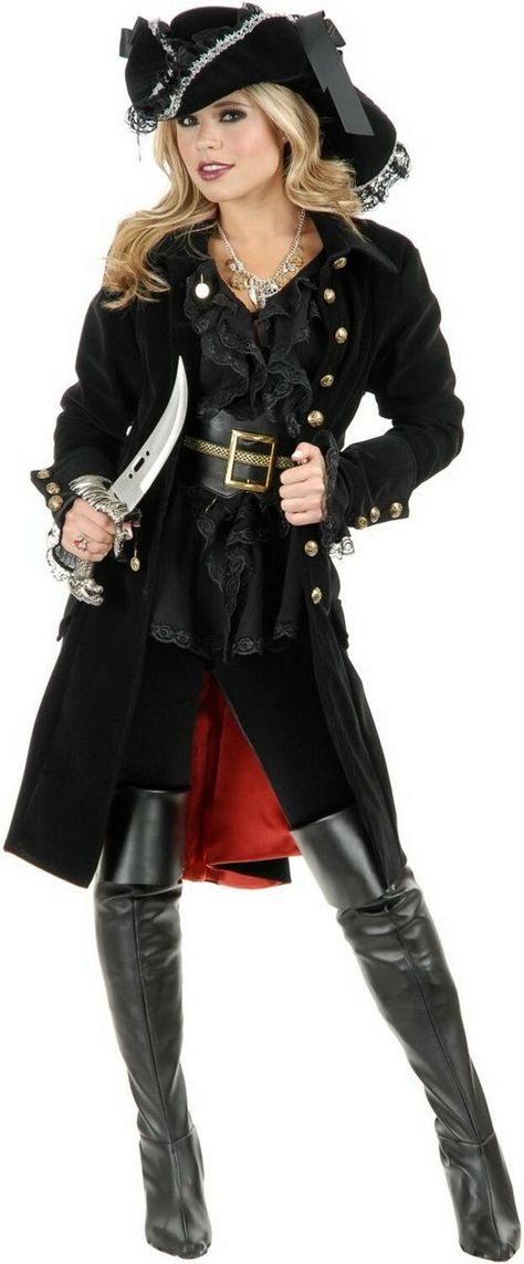 Pirate Vixen Costume Adult Pirate Costume, Pirate Costume Accessories, Captain Costume, Black Velvet Coat, Female Pirate Costume, Pirate Outfit, Pirate Halloween, Fest Outfits, Black Punks