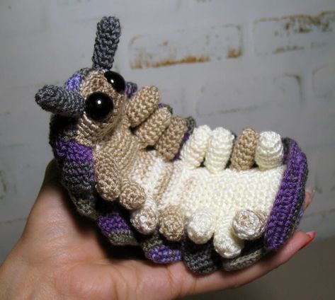 Designer Spotlight: Curious Crochet Pet Patterns By Anna Sytnikova | KnitHacker Crochet Rolly Polly, Weird Crochet Plushies, Crochet Isopod, Crochet Bug Free Pattern, Crochet Pet Patterns, Rolly Polly Bug, Ugly Plushies, Bug Crochet Pattern, Cute Stuffies