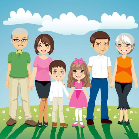 Extended Family. Portrait of six people extended family standing outdoors holdin , #SPONSORED, #people, #extended, #Portrait, #Extended, #Family #ad Family Picture Cartoon, Extended Family Pictures, Family Vector, Family Drawing, Happy Cartoon, Family Cartoon, Family Images, Family Illustration, Extended Family