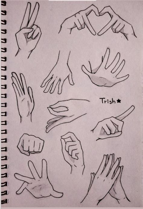 Art Tutorials Drawing Hands, Square Hands Drawing, Hand Sketch Tutorial, How To Draw A Body Easy, Hand Gestures, Hand Drawing Reference, Cute Sketches, Creative Drawing Prompts, Sketches Tutorial