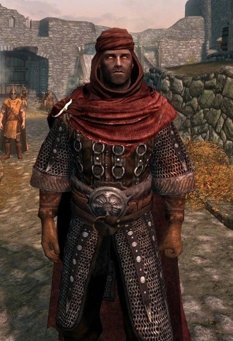 Skyrim Redguard, Elder Scrolls Redguard, Scarf Cape, Hood Scarf, Skyrim Mods, I Release, Games Images, Hooded Scarf, Fantasy Setting