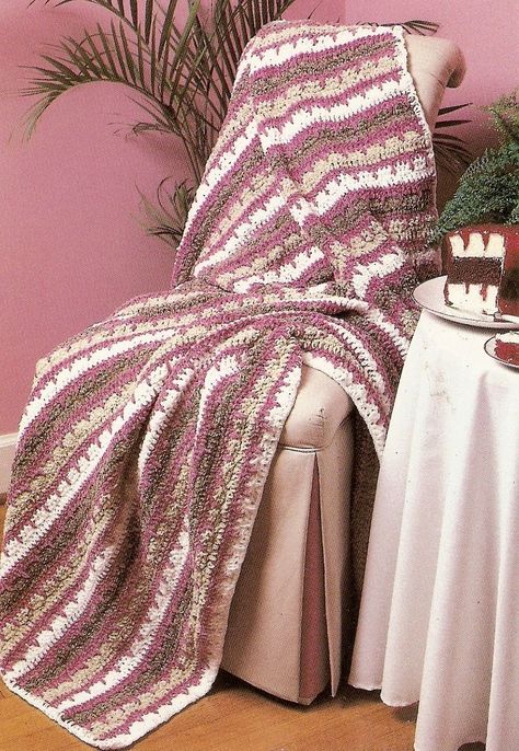 CONFECTION in Chenille & Pink Afghan/Crochet Patterns INSTRUCTIONS ONLY | eBay Chenille Crochet, Motifs Afghans, Crochet Pattern Blanket, Raspberry Tart, Long Stitch, Crochet Pattern Instructions, Easy Baby Blanket, Easy Crochet Baby Blanket, Pattern Blanket