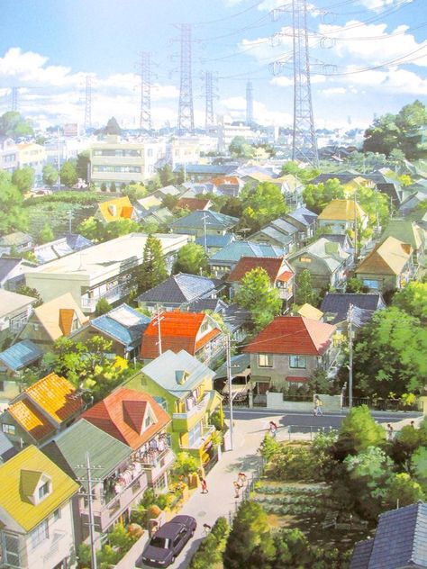 Wallpaper Studio, Anime City, Studio Ghibli Art, Ghibli Art, Ghibli Movies, Landscape Drawings, Japanese Animation, Landscape Illustration, Animation Background