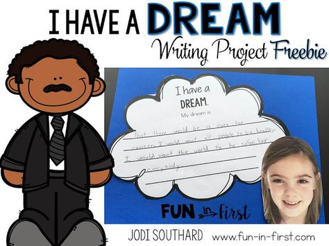 Dream Bulletin Board, Dream Writing, Mlk Crafts, Martin Luther King Activities, Mlk Activities, Martin Luther King Jr Activities, I Have A Dream Speech, Elementary Lesson Plans, Mlk Jr