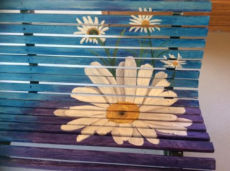 Painting Benches Ideas, Bench Painting Ideas, Dyi Bench, Bench Painting, Painted Benches, Garden Benches, Dream Yard, School Playground, Garden Seating