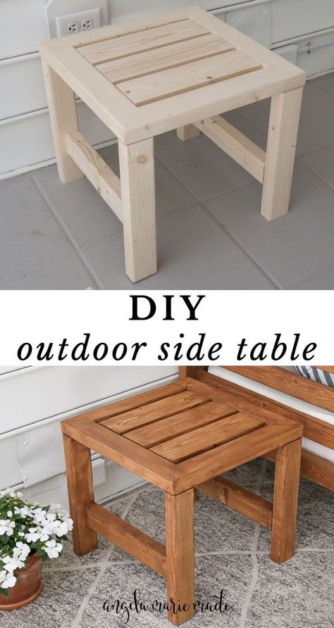 Diy Outdoor Side Table, Side Table Plans, Window Mudroom, Outdoor Furniture Set, Patio Side Table, Bench Ideas, Outdoor Couch, Banquette Seating, Hemma Diy