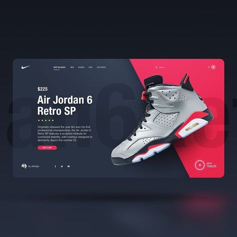 Nike Product Page Concept Design by @sa_arteaga⠀ #interface #mobile #design #application #ui #ux #app #userinterface #userexperience… Mobile Code, Design Sites, Mises En Page Design Graphique, Logos Retro, Banner Design Layout, Banner Web, Graphisches Design, Design Cv, Mobile Website