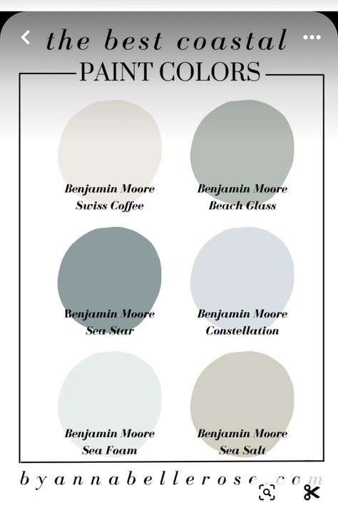 Coastal Paint Colors Benjamin Moore, Coastal Painting Ideas, Coastal House Aesthetic, Best Coastal Paint Colors, Coastal Nursery Boy, Coastal Paint Palette, Beach House Paint Colors, Boys Room Colors, Nursery Paint Colors