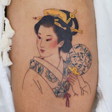 Ukiyoe Tattoo, Japanese Inspired Tattoos, Japanese Geisha Tattoo, Geisha Tattoo Design, Tattoo Japanese Style, Wave Tattoo Design, Geisha Tattoo, Japanese Dragon Tattoos, Inspired Tattoos