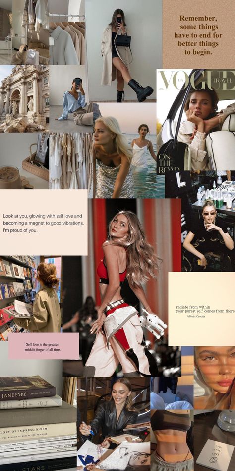 Model Vogue Aesthetic, Model Collage Aesthetic, Model Aesthetic Lifestyle Wallpaper, Models Lifestyle Aesthetic, Modeling Aesthetic Wallpaper, Model Mood Board Aesthetic, Vogue Vision Board, Model Quotes Fashion, Model Glow Up