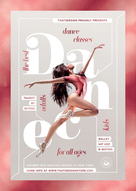 Dance Classes Flyer Template V4 Flayer Designs Ideas, Dance Advertising, Fitness Advertising, Dance Poster Design, Dance Flyer, Dance Posters, Dance Design, Instagram Username Ideas, Ballet Posters