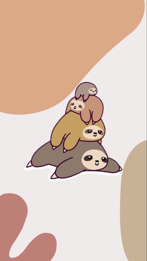 Halloween Sloth Wallpaper, Cute Animal Backgrounds Cartoon, Sloth Aesthetic Wallpaper, Cute Sloth Wallpapers, Sloth Wallpaper Iphone, Cuteee Wallpaper, Sloth Wallpaper, Pink Backround, Sloth Family