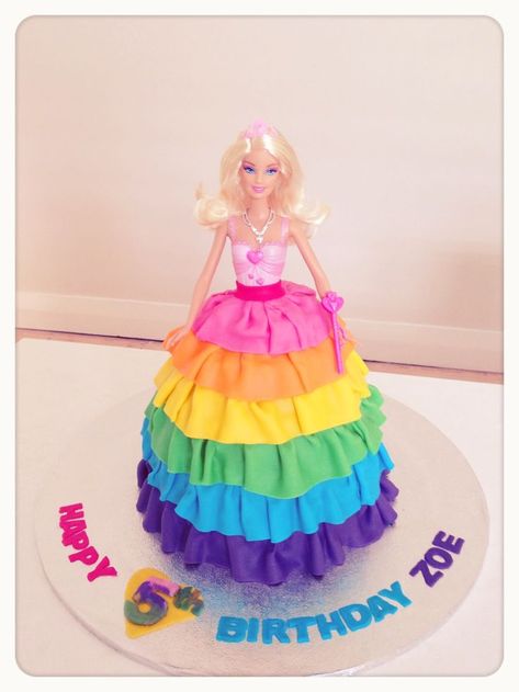 Birthday Snack Ideas, Poker Theme Cake, Rainbow Barbie, Dolly Varden Cake, Barbie Dress Cake, Barbie Doll Birthday Cake, Violet Cakes, Dolly Varden, Barbie Birthday Cake