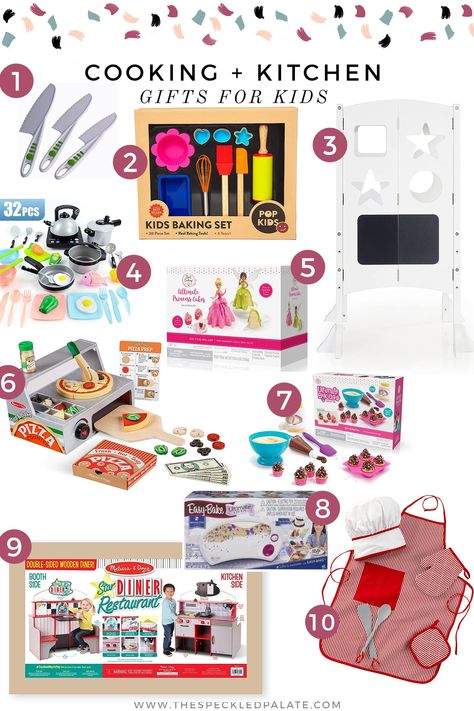 Cooking Gifts for Kids Cooking Gifts For Kids, Kitchen Gift Basket Ideas, Toys Cooking, Cookware Set For Kids, Cooking Gifts Basket, Kitchen Toys For Kids Walmart, Kids Baking Kit, Kids Baking Set, Cooking Gifts