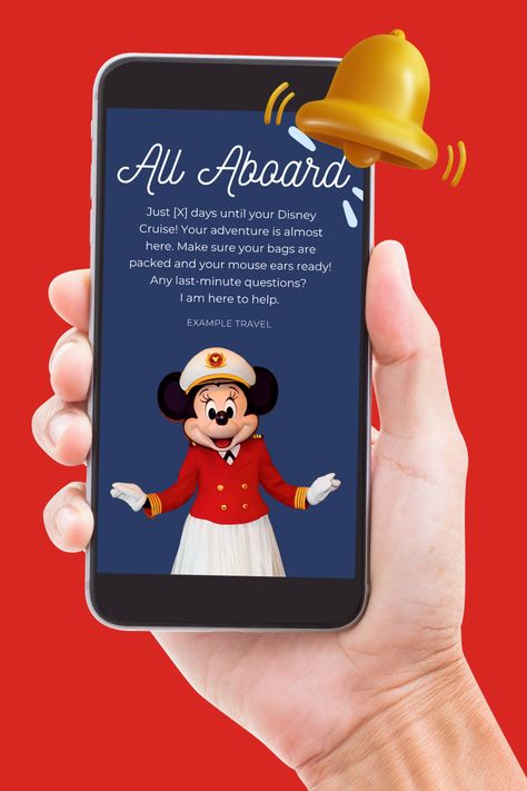 Calling all travel agents! ✈️ Looking for a creative way to connect with your clients and make a splash in their vacation planning? Dive into the world of Disney Cruise Line with these stunning Canva-designed textable cards. With captivating photos of Minnie, Mickey, and Donald, these cards are an instant attention-grabber! 📸✨ Bring the magic of Disney straight to your clients' fingertips. 🌟🚢 #DisneyCruiseLine #TextableCards #DisneyMagic #TravelAgents #MinnieAndMickey #DonaldDuck #Canva Disney Travel Agent Planners, Travel Agent Social Media, Disney Travel Agent, Cruise Planner, Mickey And Donald, Attention Grabber, World Of Disney, Disney Travel, Vacation Planning