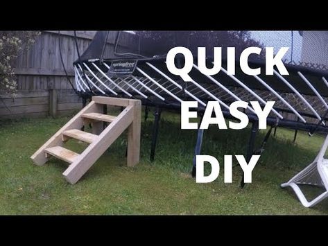 Steps For Trampoline Diy, Trampoline Stairs Diy, Diy Trampoline Stairs, Diy Trampoline Ladder, Trampoline Steps Diy, Diy Steps Outdoor, Steps For Hot Tub, Trampoline Stairs, Wooden Steps Outdoor