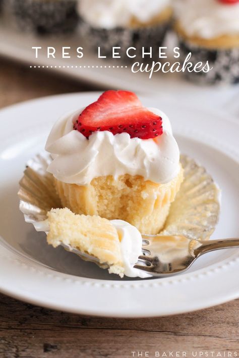 tres leches cupcakes - The Baker Upstairs Tres Leches Cupcakes, Homemade Cupcake Recipes, Vegetarian Cake, Tres Leches Cake, Thanks For Your Support, Tres Leches, Dessert Cupcakes, Food Cakes, Sweets Treats