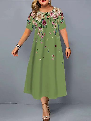 Cheap Plus Size Dresses Online | Plus Size Dresses for 2023 Plus Size Spring Dresses, Plus Size Work Dresses, Plus Size Shift Dress, Work Outfits Frauen, Knee Length Dresses Casual, Womens Loungewear Sets, Maxi Long Dress, Vacation Dress, Shift Dresses