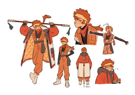 Traveler Art Character, Australian Character Design, Desert Traveler Character Design, Sun Themed Character Design, East Asian Character Design, Adventurer Pose, Bad Boy Character Design, Manga Ideas Story, Monk Dnd Character Design