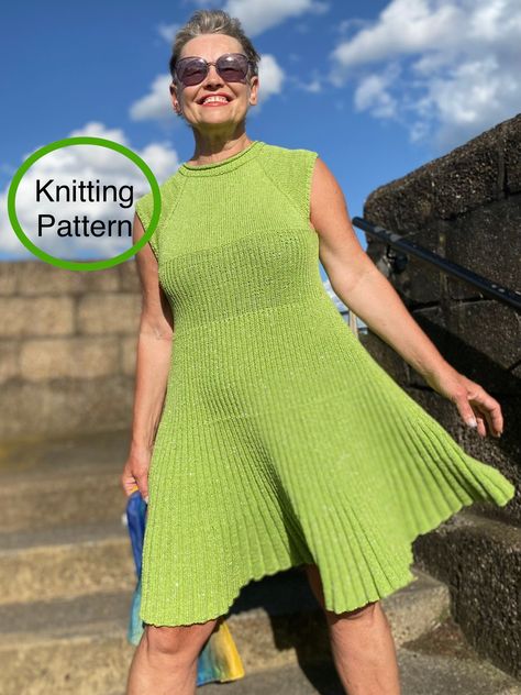 Knitted Dress Pattern, Dress Knitting Pattern, Dress Knitting, Hand Knitted Dress, Knitting Dress, Knit Dress Pattern, Womens Knitting Patterns, Knitted Dresses, Pattern Dress Women