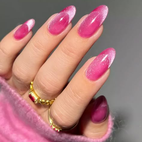 Nail Ideas Pink, Pearl Nail Art, Velvet Nails, Pink Manicure, Purple Nail Polish, Nail Pops, Pearl Nails, Bright Nails, Pink Nail Polish