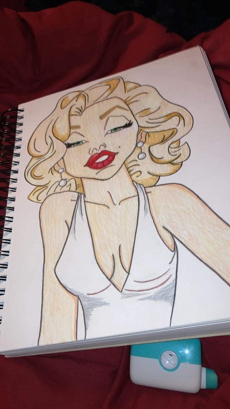 Marylin Monroe Drawing Easy, Marilyn Monroe Painting Easy, Marilyn Monroe Drawing Easy, Marlyne Monro Drawings, Big Sketchbook Drawings, Boots Drawing, Marilyn Monroe Drawing, Drawings Inspo, Marilyn Monroe Painting