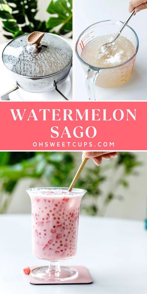 Watermelon Desserts, Sago Recipes, Watermelon Dessert, Tapioca Pearl, Mat Inspiration, Cooking Sweets, Summer Flavors, Cold Coffee Recipes, Family Snacks