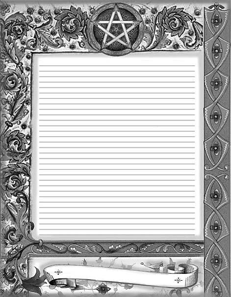 A Gorgeous Page Template To Print Out & Write All Your Magickal Working On - Free Printable Spell Pages Cauldron Craft, Blank Book Of Shadows, Spell Pages, Pagan Crafts, Free Printable Stationery, Wiccan Witch, Stationary Paper, Wiccan Spell Book, Book Of Shadow