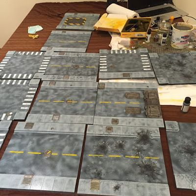 Diy Tabletop, Imperial Fists, Warhammer Terrain, Paint Thinner, Burnt Umber, Game Table, Building Techniques, Concrete Slab, Tiles Texture