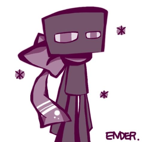 Enderman? Fo' ME? Why, I accept you! Enderman Fanart Cute, Enderman Pfp, Enderman Fanart Human, Enderman Fanart, Minecraft Enderman, Kitty Icon, Minecraft Fanart, Minecraft Drawings, Monster School