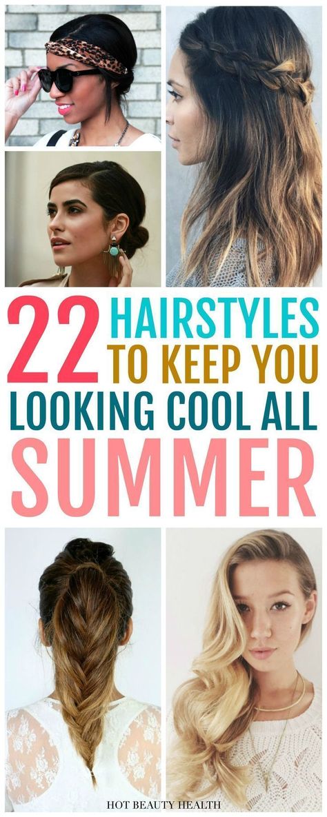 22 Easy Summer Hairstyles That You Can Do Yourself. Find a style for long hair, medium, short, bobs, braids, updo, or with natural curls to try at the beach, bbq parties, or just for every day. Click pin for tutorials! #easysummerdiyhairstyles #summerhair #hairtutorial Summer Updos, Style For Long Hair, Bbq Parties, Braids Updo, Hair Updos Tutorials, Short Bobs, Updo Tutorial, Medium Curls, Beach Bbq