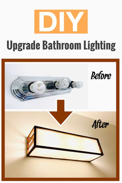 Painting Light Fixtures Bathroom, Cover Ceiling Light Fixture, Diy Bathroom Light Cover, Diy Light Fixture Cover Bathroom, Update Hollywood Bathroom Lighting, Light Fixture Cover Diy, Cover Ugly Florescent Lights, Update Bathroom Light Fixture Diy, Change Bathroom Light Fixture