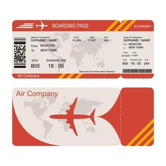 Ticket Illustration, Plane Ticket Template, Fake Plane Ticket, Airport Tickets, Ticket Design Template, Ticket Template Free, Air Company, Airplane Ticket, Airlines Branding