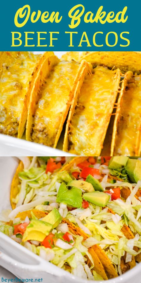 Taco Meat With Cream Cheese, Hamburger Meat Recipes Taco, Ground Beef Baked Tacos, Taco Dinner Ideas Ground Beef, Oven Baked Tacos Ground Beef, Baked Tacos Beef, Oven Tacos Baked, Baked Beef Tacos, Best Taco Meat