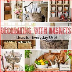 Large Basket Decor Ideas, Decorating With Baskets, Basket Decor Ideas, Decorate With Baskets, Outdoor Buffet, Tall Basket, Table Decor Living Room, Kitchen Baskets, Wicker Decor