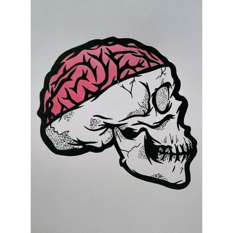 @thetimepassartist #painting #artwork #art #brain #skull #skullart Skull And Brain Tattoo, Skull Brain Tattoo, Skull With Brain, Brain Drawing, Brain Tattoo, Brain Art, Skulls Drawing, Spooky Tattoos, Skull Drawing