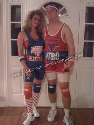 American Gladiators Couples Costume: We have had 12 Halloween Costume Parties and it is harder and harder every year to come up with something original! I searched and came up with this American Zombie Couple Costume, Gladiator Costume, Nascar Costume, Gladiator Costumes, American Gladiators, Costume Couples, Couples Costumes Creative, Couple Costumes, Couples Costume