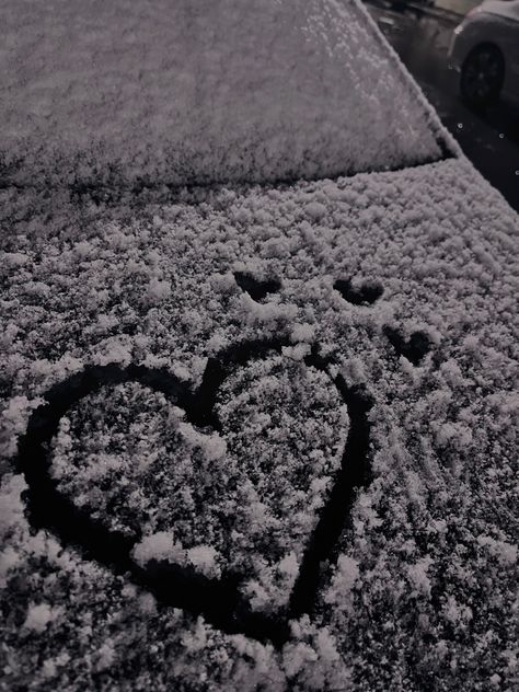 #snow #heart #cars #aesthetic #1 #lifestyle #life Car Snow Aesthetic, Snow Heart Aesthetic, Snow Butterfly, Heart In Snow, Heart Snow, Random Vibes, Snow Love, Cars Aesthetic, Lovecore Aesthetic