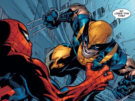 Spiderman versus Wolverine Wolverine Spiderman, Spiderman Wolverine, Muse Board, Wolverine Artwork, Marvel Retro, Wolverine Comic, Comic Icons, Wolverine Hugh Jackman, Logan Wolverine